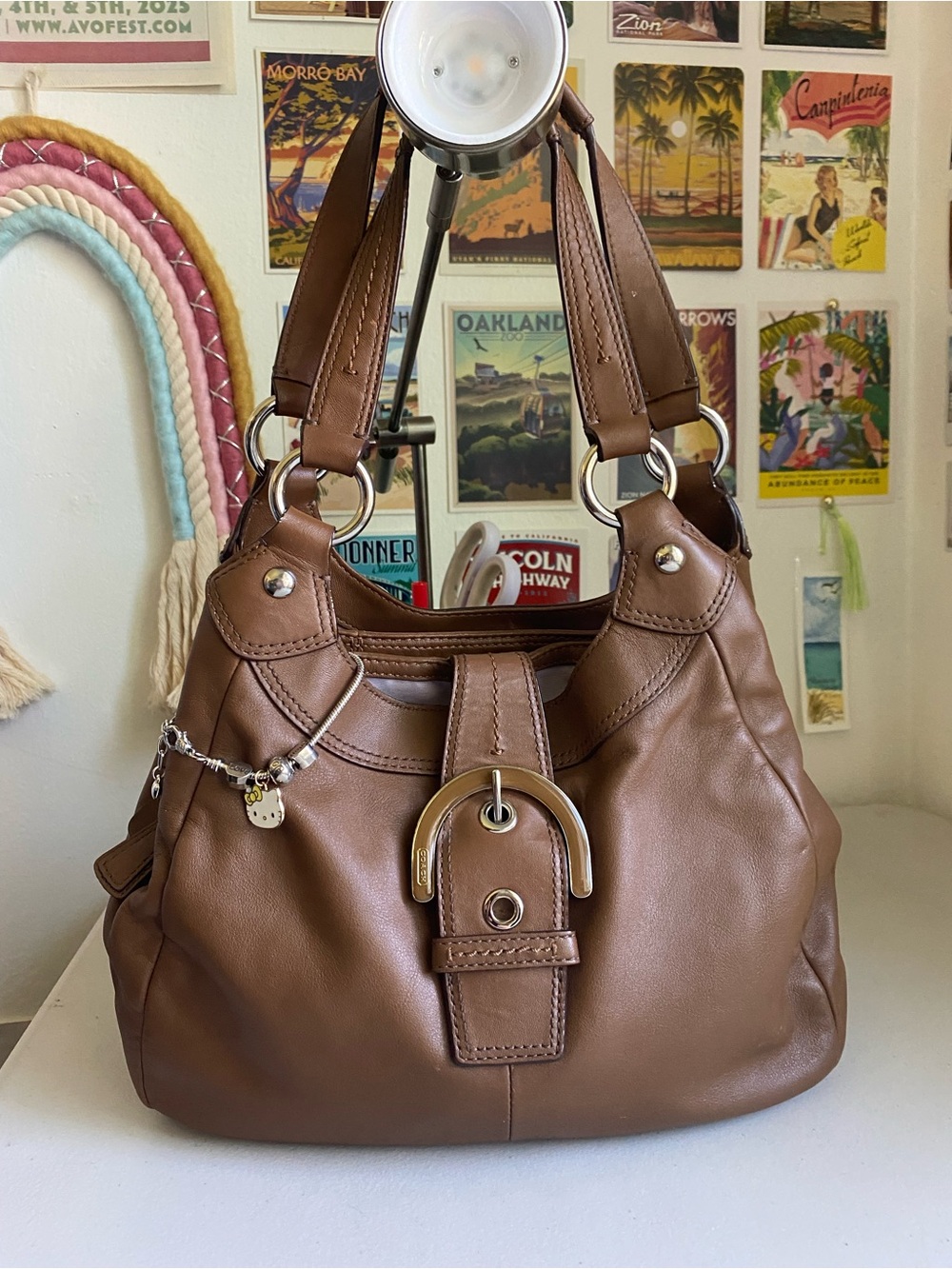 Coach Y2K Soho Lynn hobo Leather shoulder bag Brown